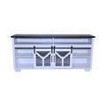White Walnut Media Storage Cabinet with LED Light Strips I42753