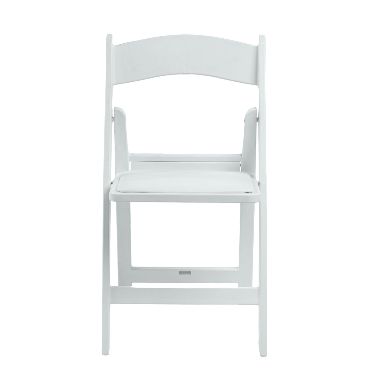 White Resin Folding Chairs with Cushion, 10 Pack Y2450