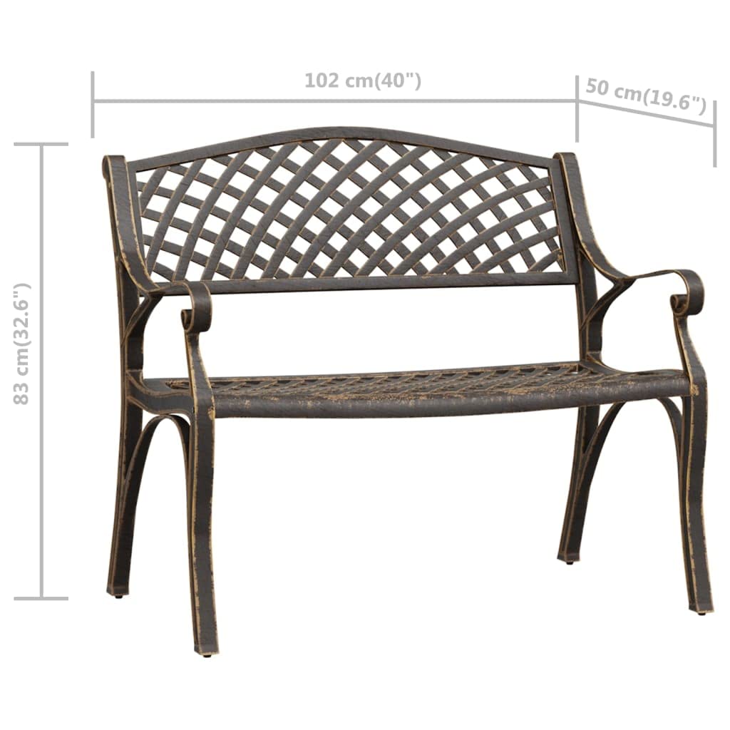 Bronze Floral Cast Iron 40.2 Inch Garden Bench K383