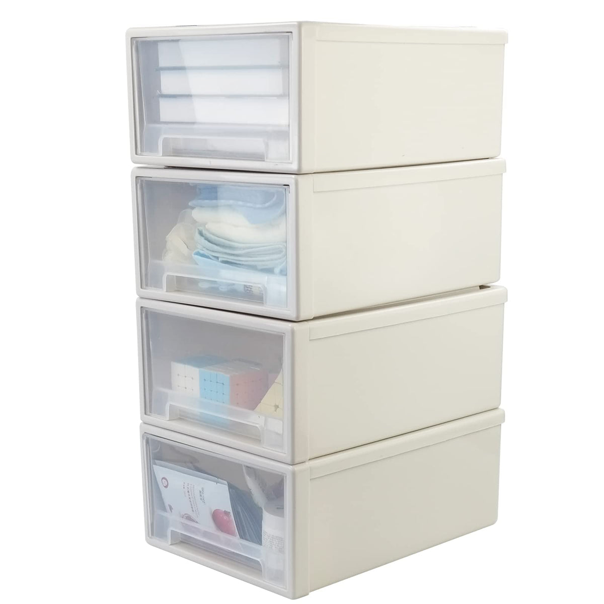 17.8 Quart 4 Pcs Plastic Stacking Storage Drawer N35461