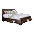 Brown Cherry California King Storage Bed with 4 Drawers R90791