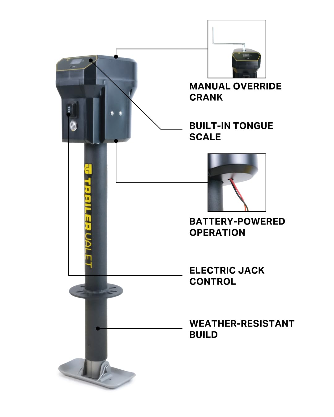 Electric Trailer Jack with Tongue Weight Scale, 3,500 LB Lift Capacity P69473