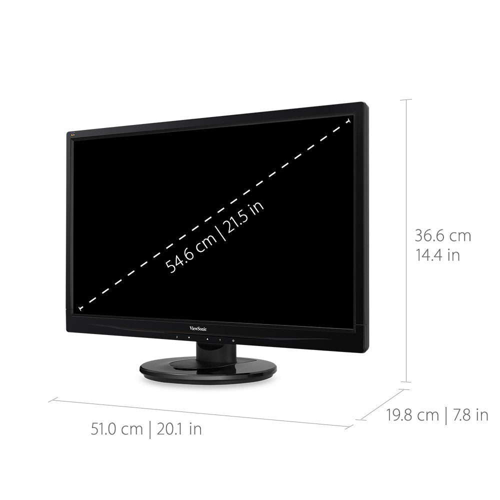22 Inch Full HD 1080p LED Monitor with HDMI and VGA Inputs, Black R130