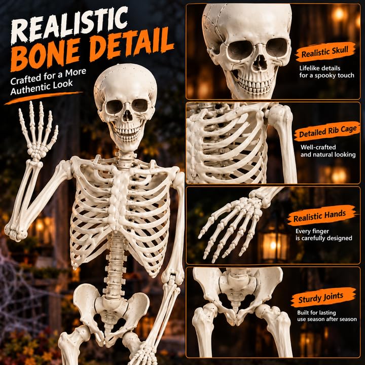 5.4FT Poseable Skeleton with Flexible Joints Q6445