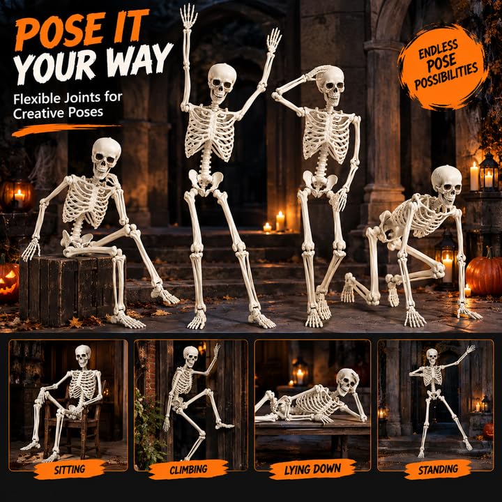 5.4FT Poseable Skeleton with Flexible Joints Q6445