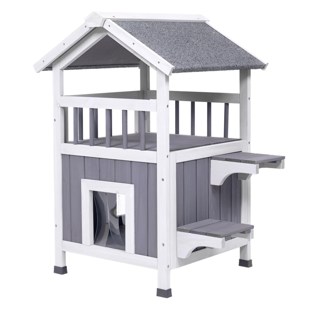 Large Wooden Insulated Outdoor Cat House C209