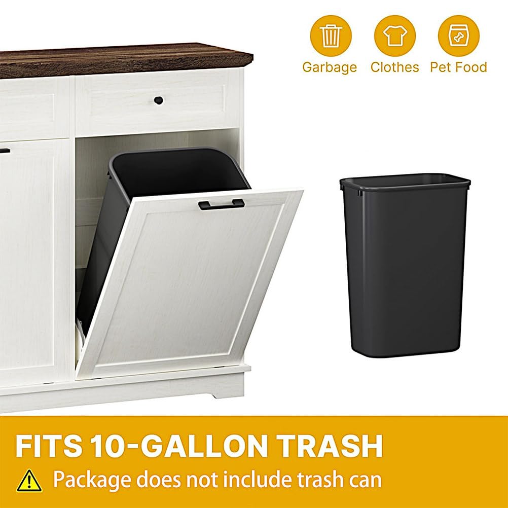 Double Tilt Out Trash Cabinet, Antique White L19656