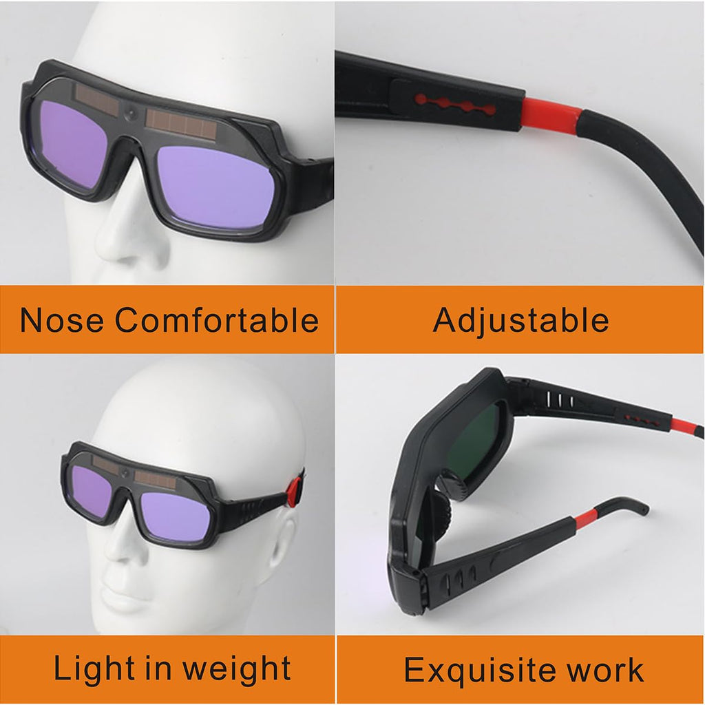 Auto Darkening Welding Glasses with Gloves and PC Lens H934875