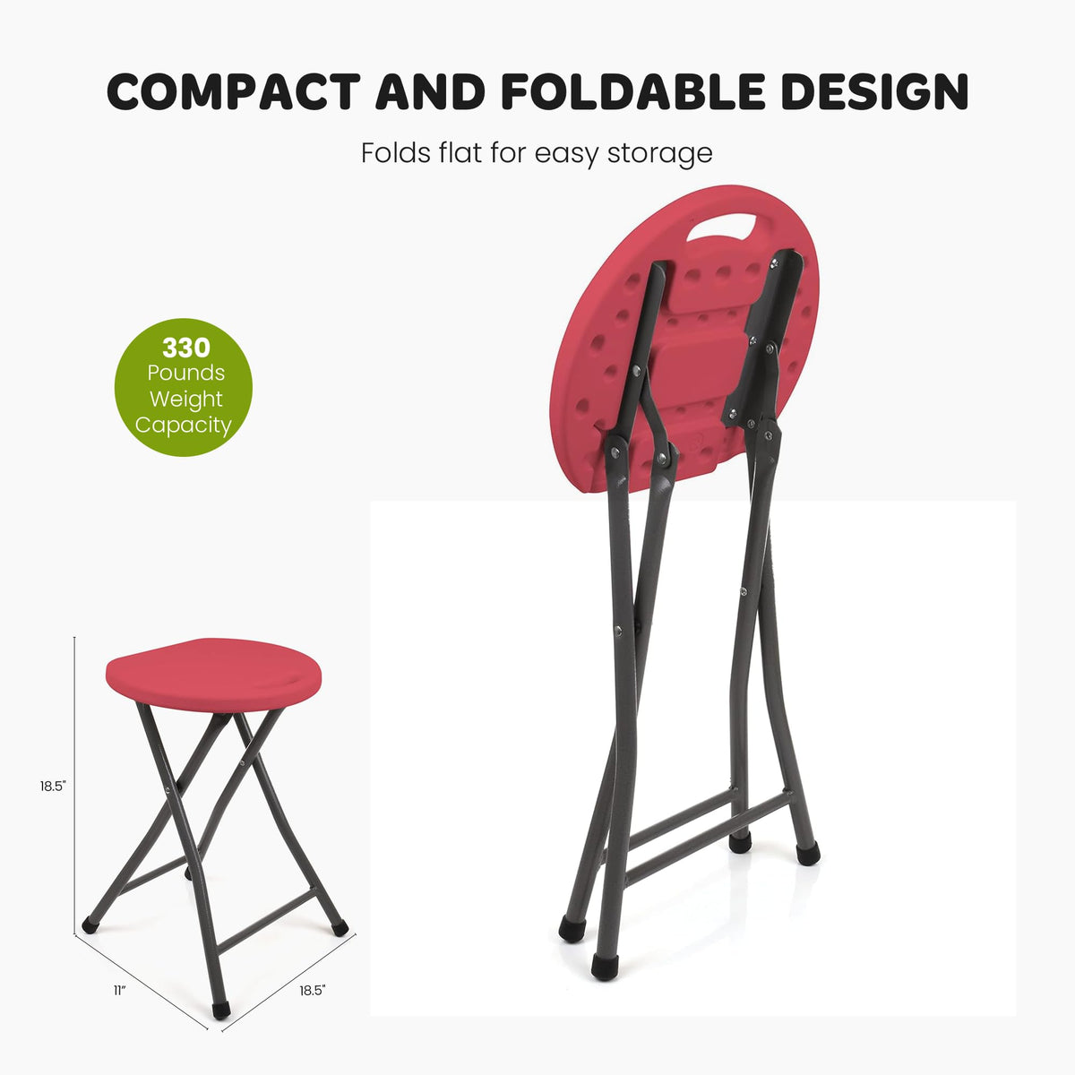 Folding Stools 18.5in Metal Heavy Duty 1 Pack Teal M87720