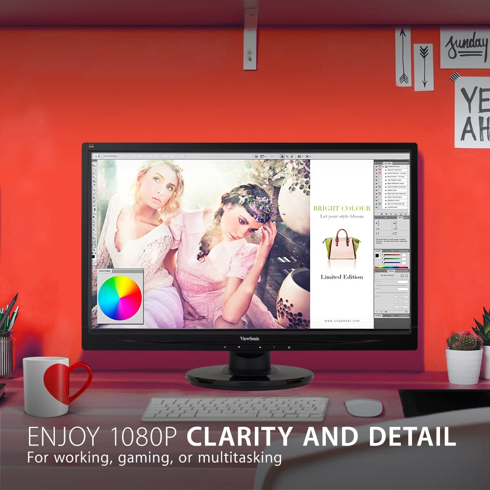 22 Inch Full HD 1080p LED Monitor with HDMI and VGA Inputs, Black R130