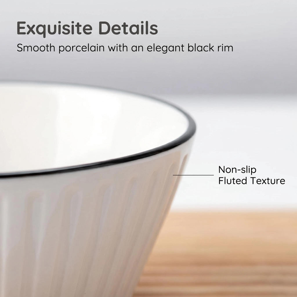 White Ceramic Serving Bowls Set of 4 R3915