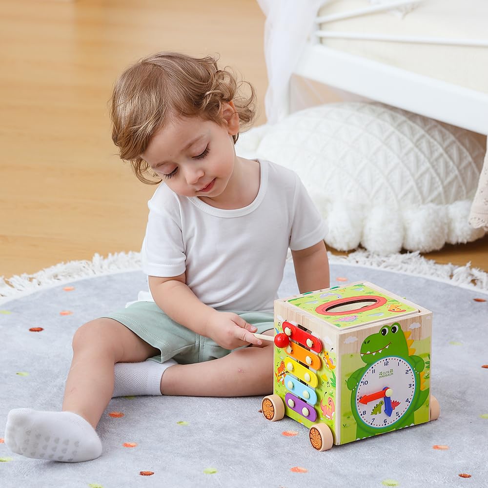Montessori Wooden Activity Cube Toys T9450