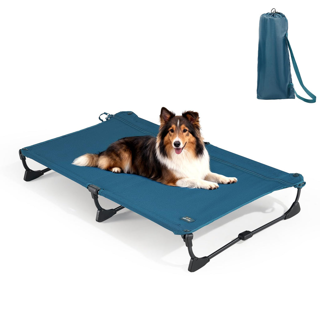 Large Elevated Dog Cot with Non-Slip Feet, Dark Blue C32481