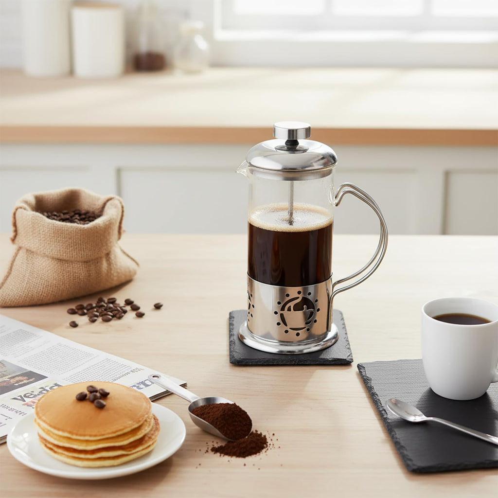 12 oz Glass Stainless French Press Coffee Maker Y729