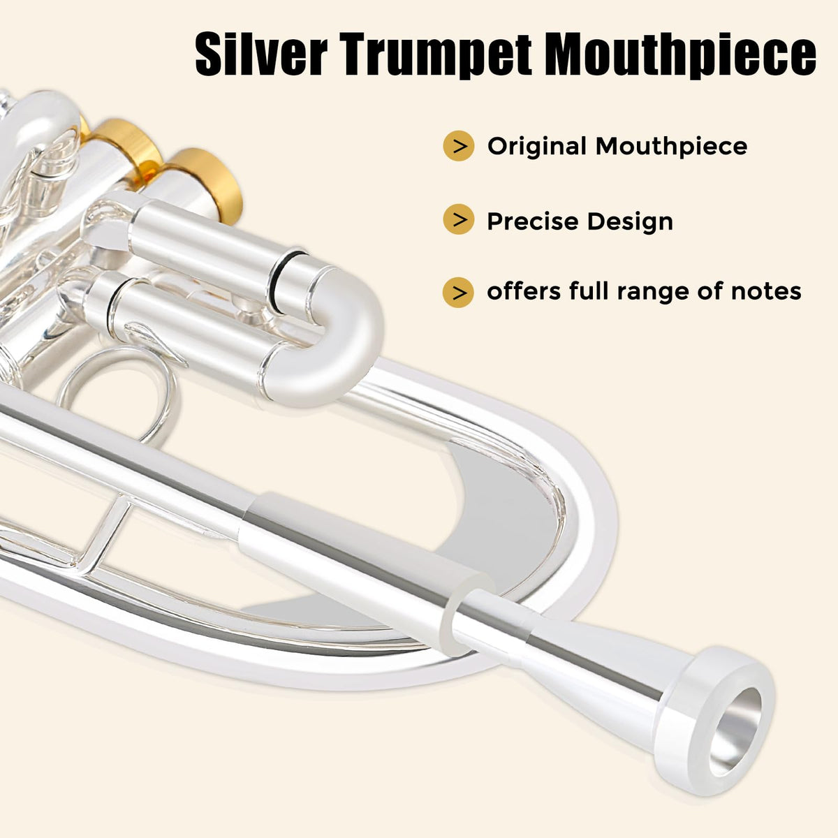 Bb Trumpet Brass Instruments Set with 7C Mouthpiece, Cloth and Gloves V5657