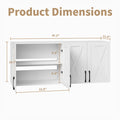 White Wall Mounted Storage Cabinet with 4 Barn Doors R99139