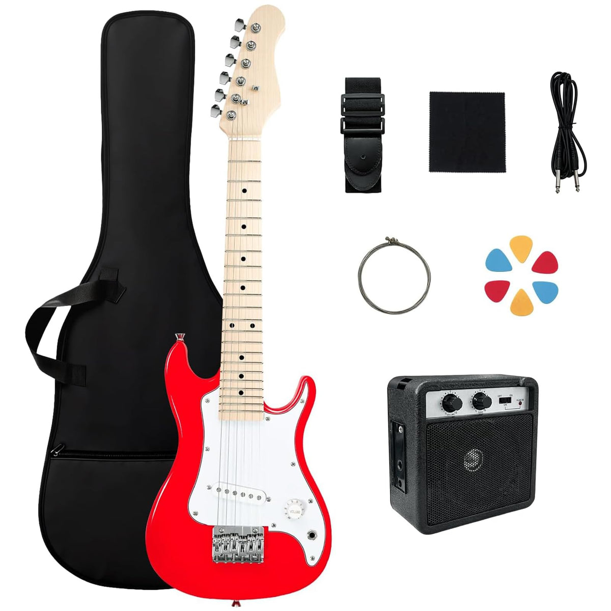 30in Kids Electric Guitar Starter Kit with 5W Amp and Gig Bag E4406