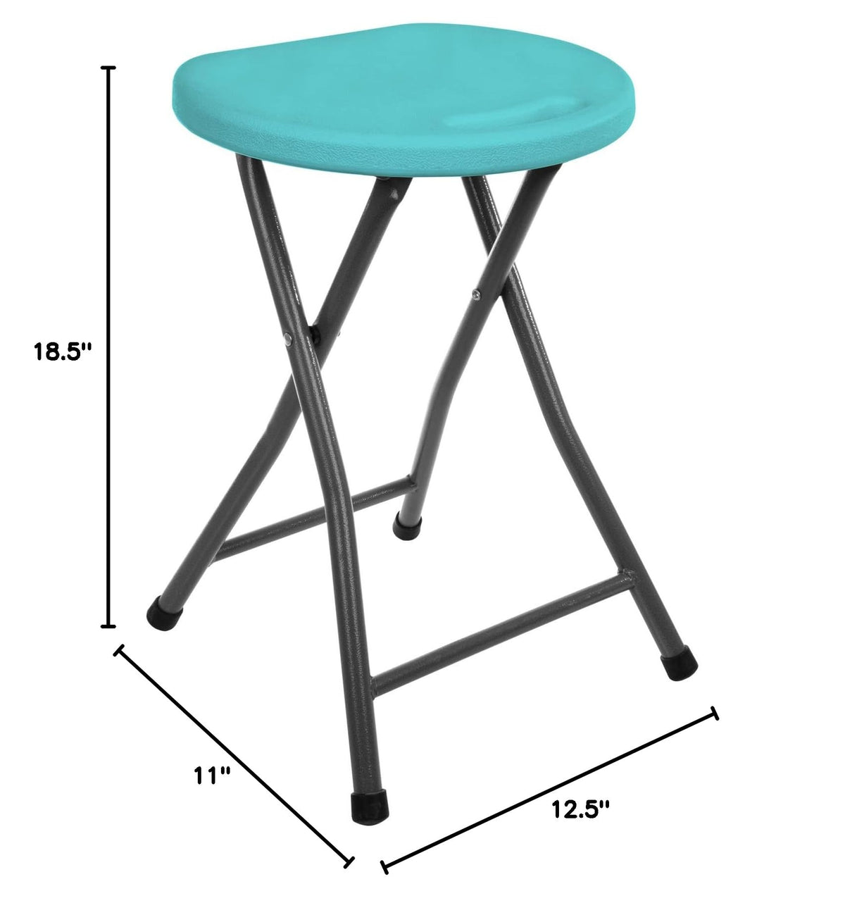 Folding Stools 18.5in Metal Heavy Duty 1 Pack Teal M87720
