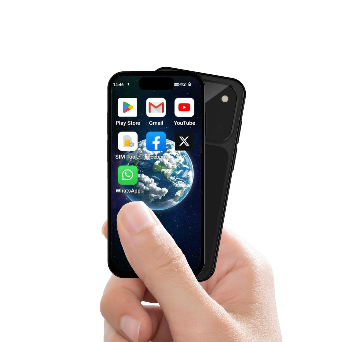 4G Unlocked Mini Smartphone 3GB+32GB 3.88" HD Touch Screen Android 12 Dual SIM Black U89356