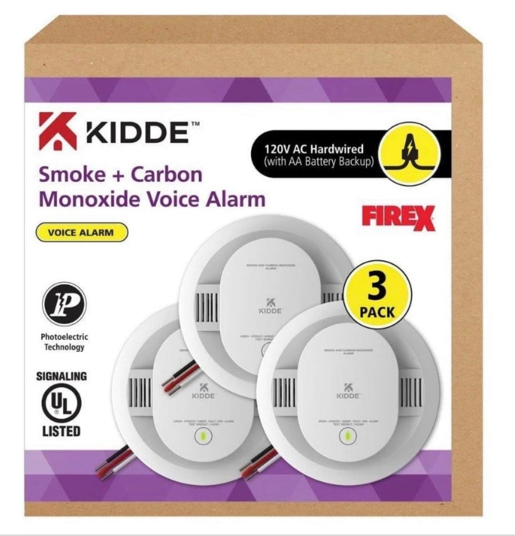 Hardwired Smoke & Carbon Monoxide Detector, 3 Pack N437342