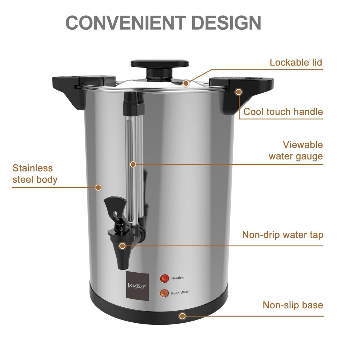 32-Cup Stainless Steel Electric Coffee Urn W4409