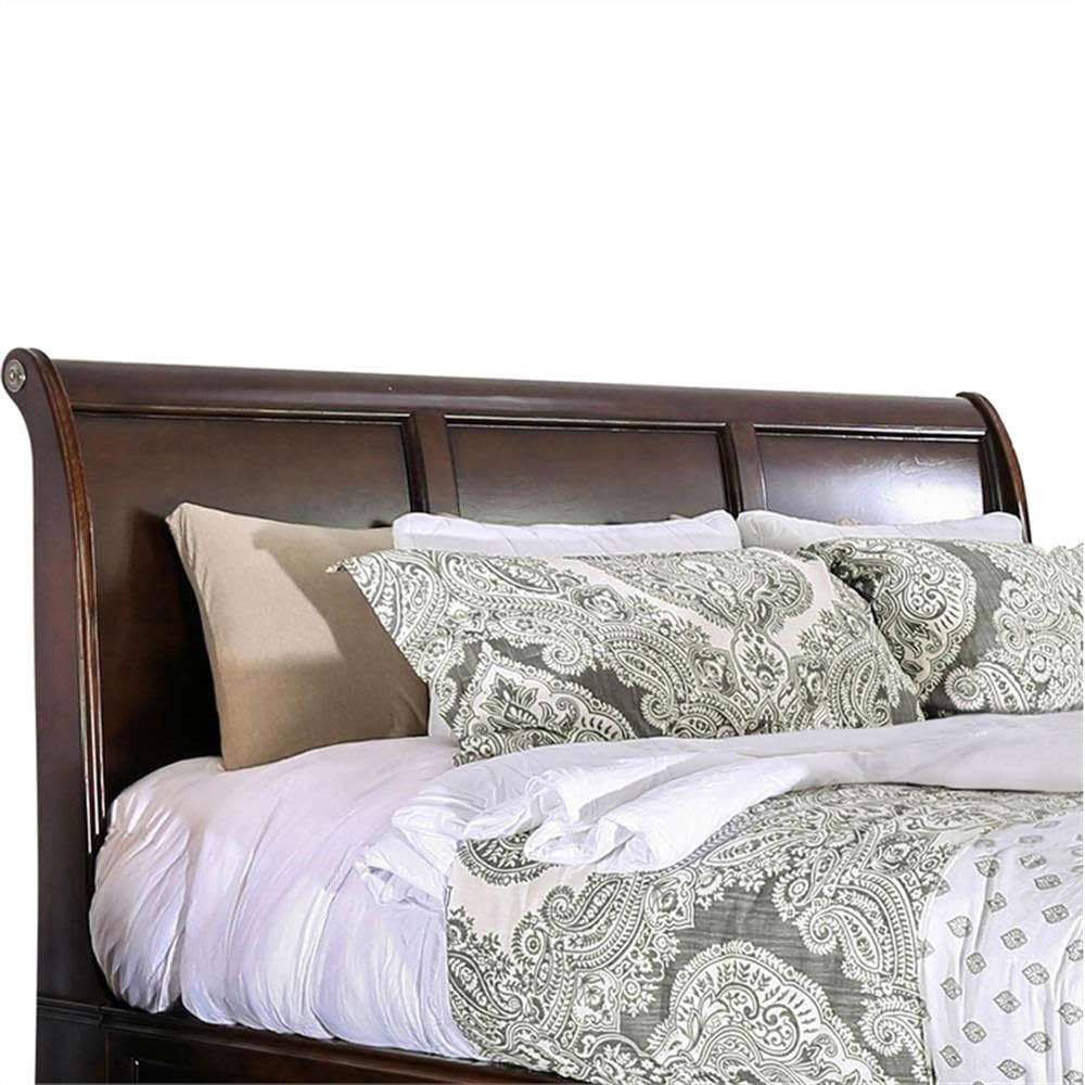 Brown Cherry California King Storage Bed with 4 Drawers R90791