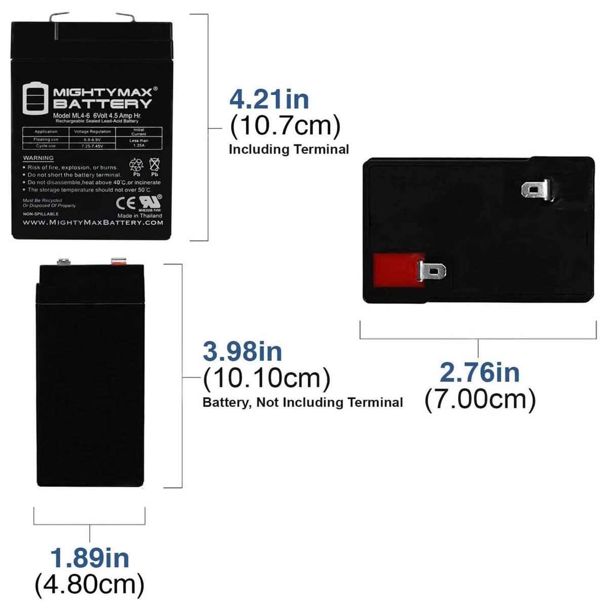 6V 4.5AH Replacement Battery 2 Pack U624393