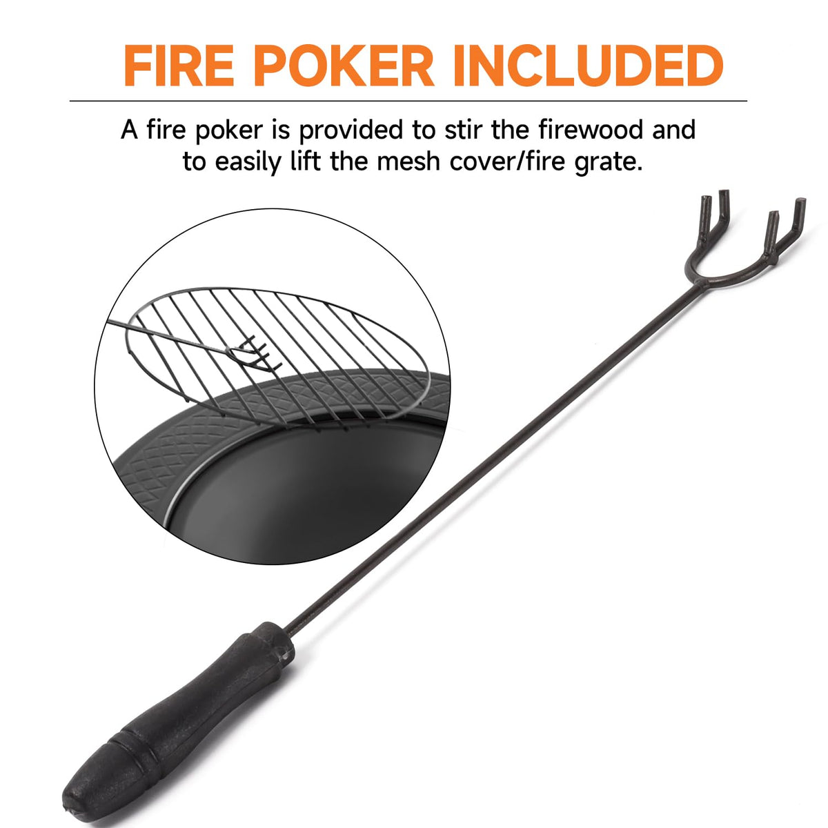 32-Inch Round Metal Fire Pit Table Set A757602