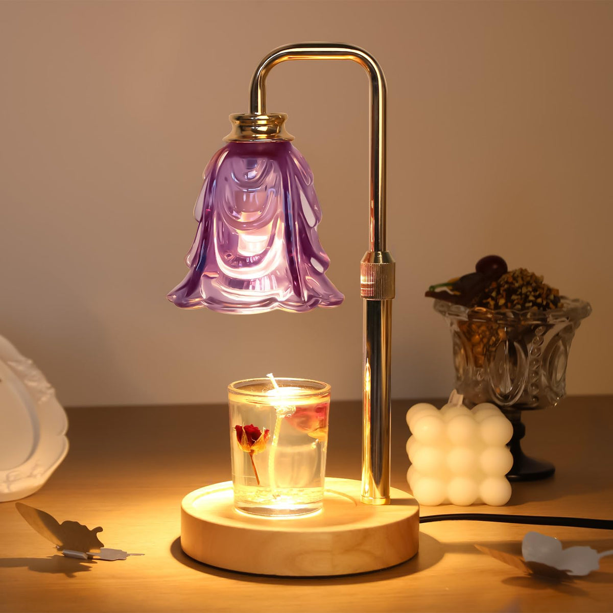Adjustable Height Dimmable Candle Warmer Lamp with Timer N860334