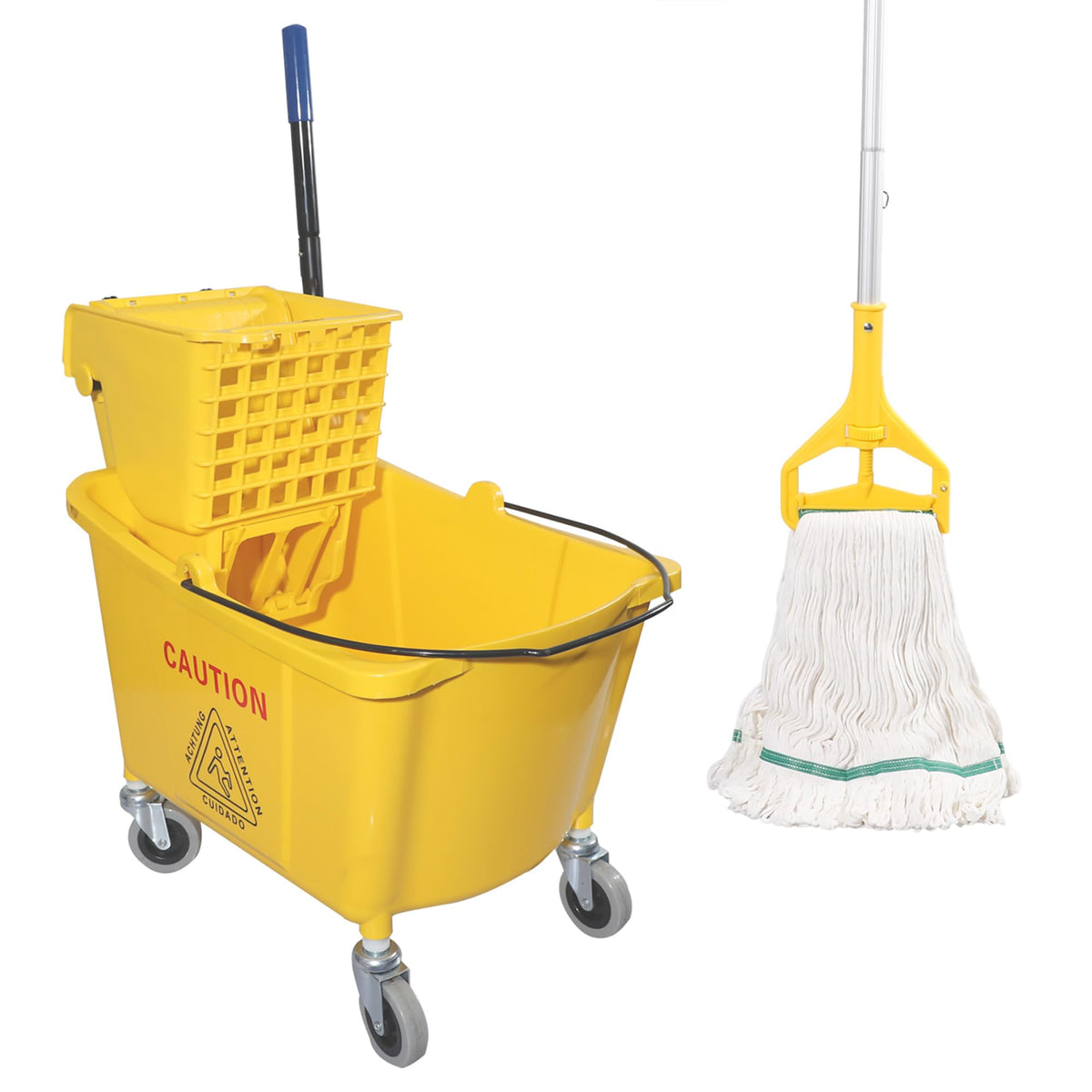 Commercial Mop Bucket with Side Press Wringer on Wheels S39706