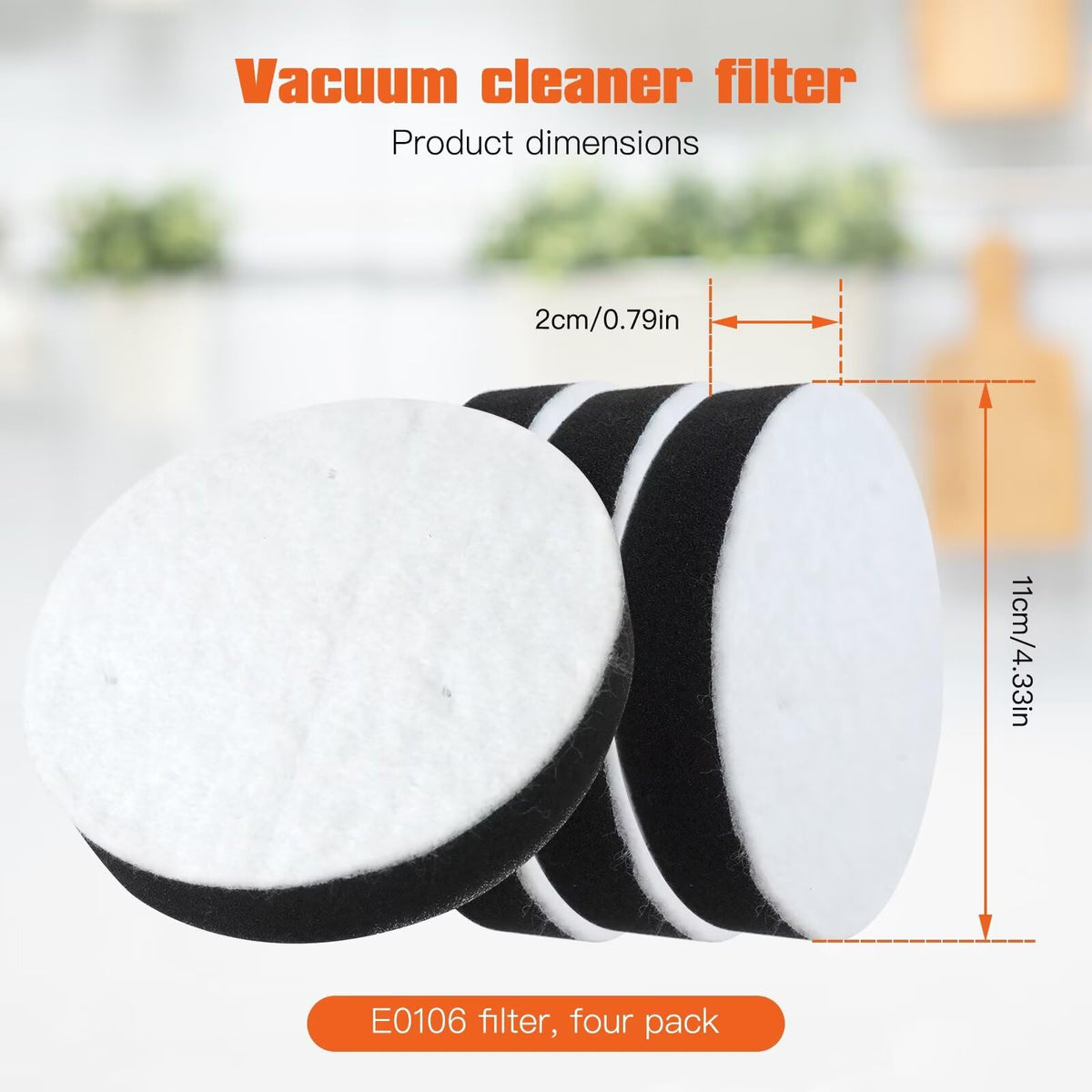 4 Pack Replacement Filter for Bagless Upright Vacuum M852