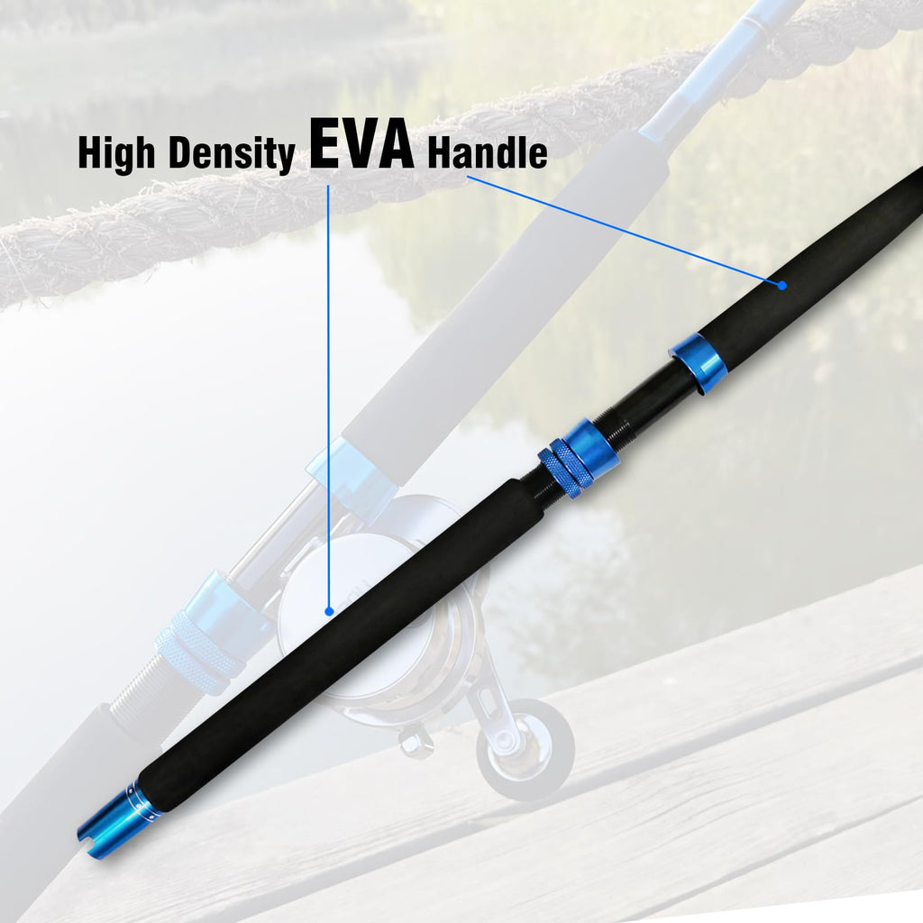 1-Piece 2-Piece Saltwater Trolling Rod Conventional Boat Fishing Pole F938825