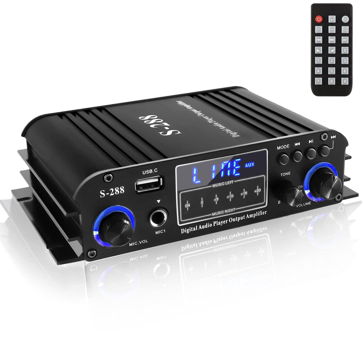 4 Channel Bluetooth Stereo Amplifier 50Wx4 Class D HiFi Power Amp X902752