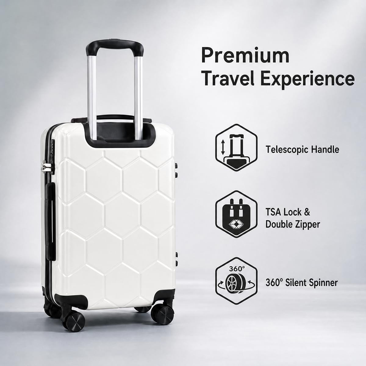 20 Inch Hardshell Expandable Carry On Luggage with TSA Lock J250