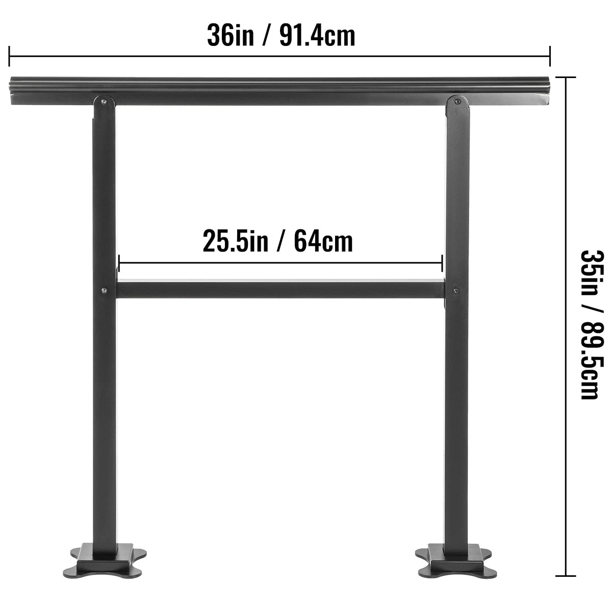 Aluminum Outdoor Stair Handrail 36 x 35 for 2-3 Steps Y59506