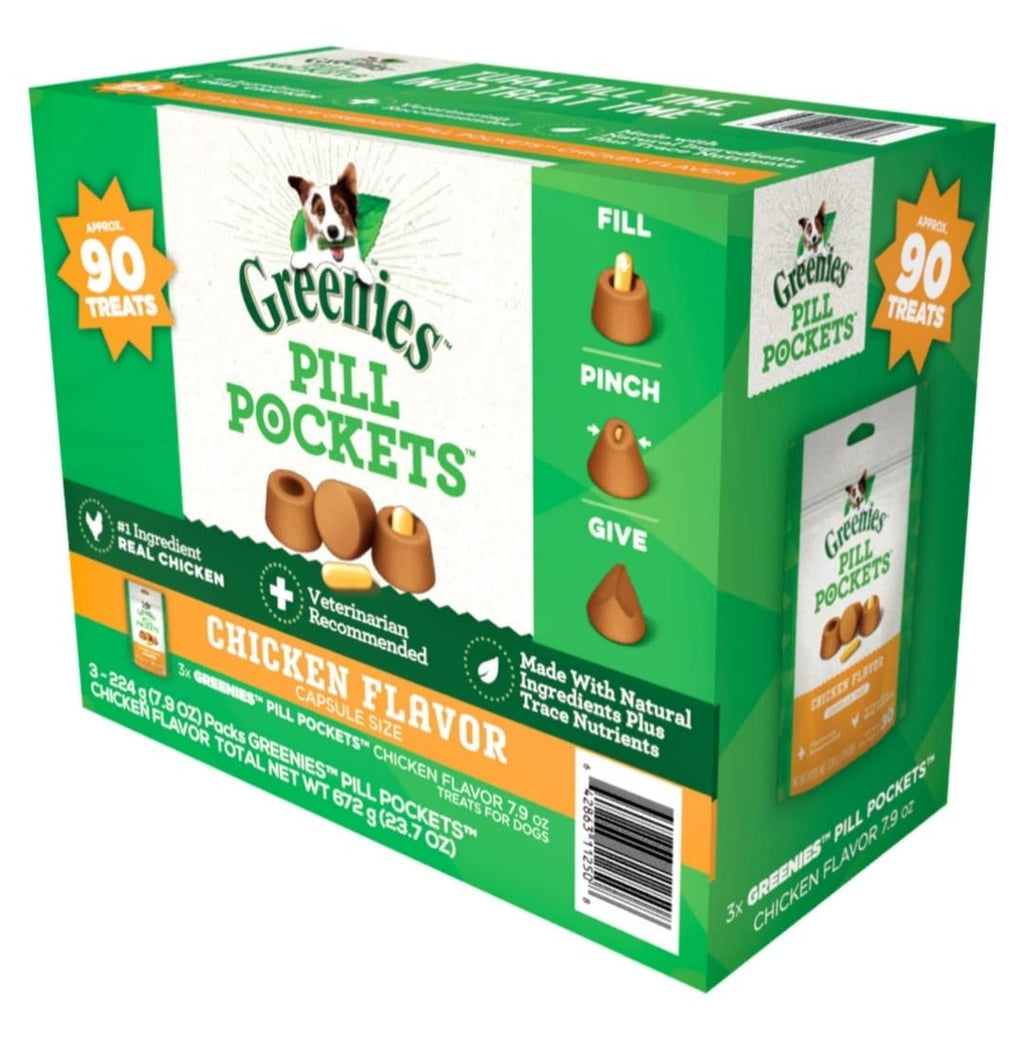 Chicken Flavor Pill Pockets Treats for Dogs 23.7 Oz Z92149