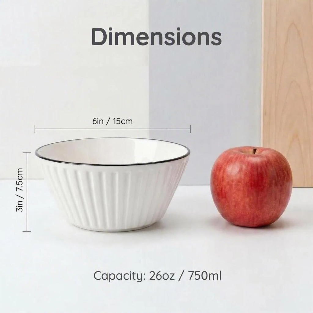 White Ceramic Serving Bowls Set of 4 R3915