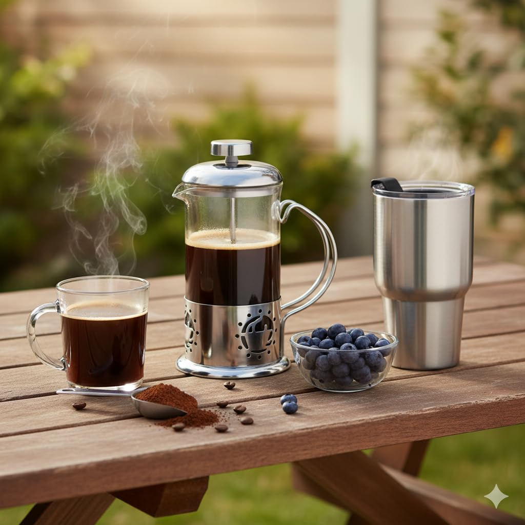 12 oz Glass Stainless French Press Coffee Maker Y729