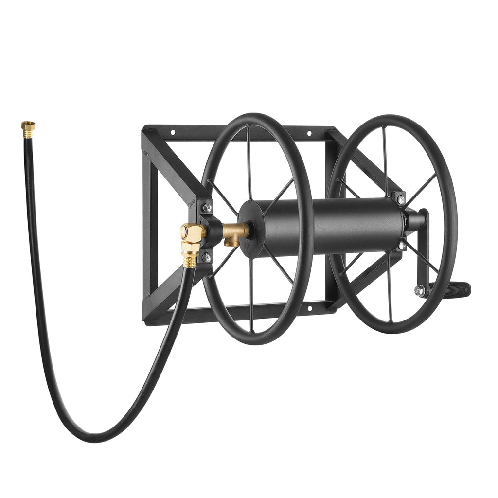 Wall Mounted Garden Hose Reel, Holds 200 ft 5/8-inch, Heavy-Duty Steel P14246