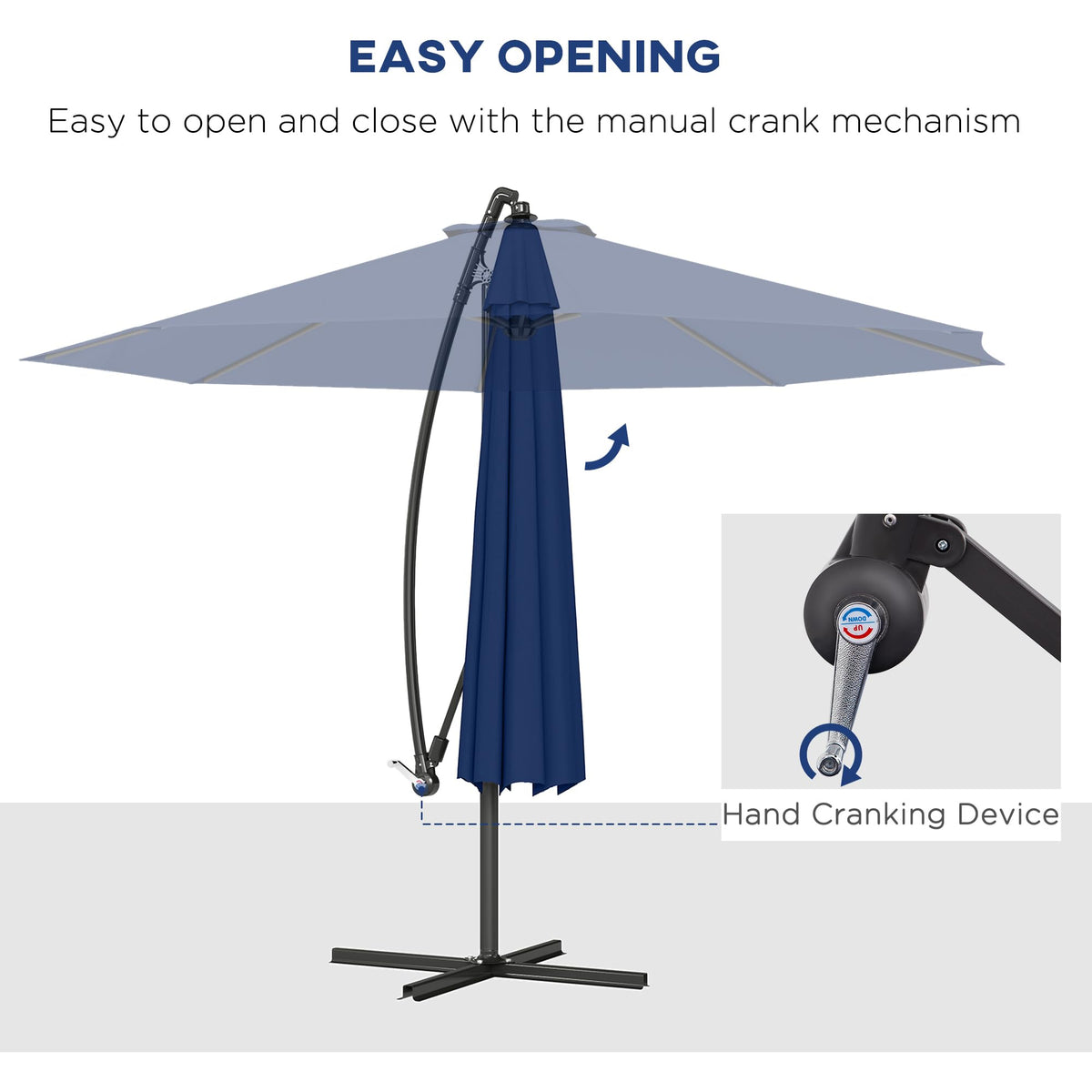 10' Cantilever Tilt Offset Patio Umbrella H293