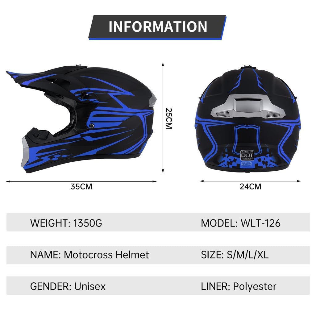 Youth Kids DOT Approved Full Face Motocross Helmet T364