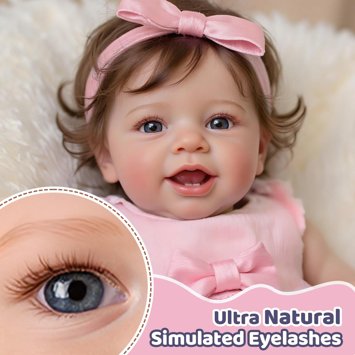 20 Inch Reborn Baby Dolls Girl with Rooted Hair N9542