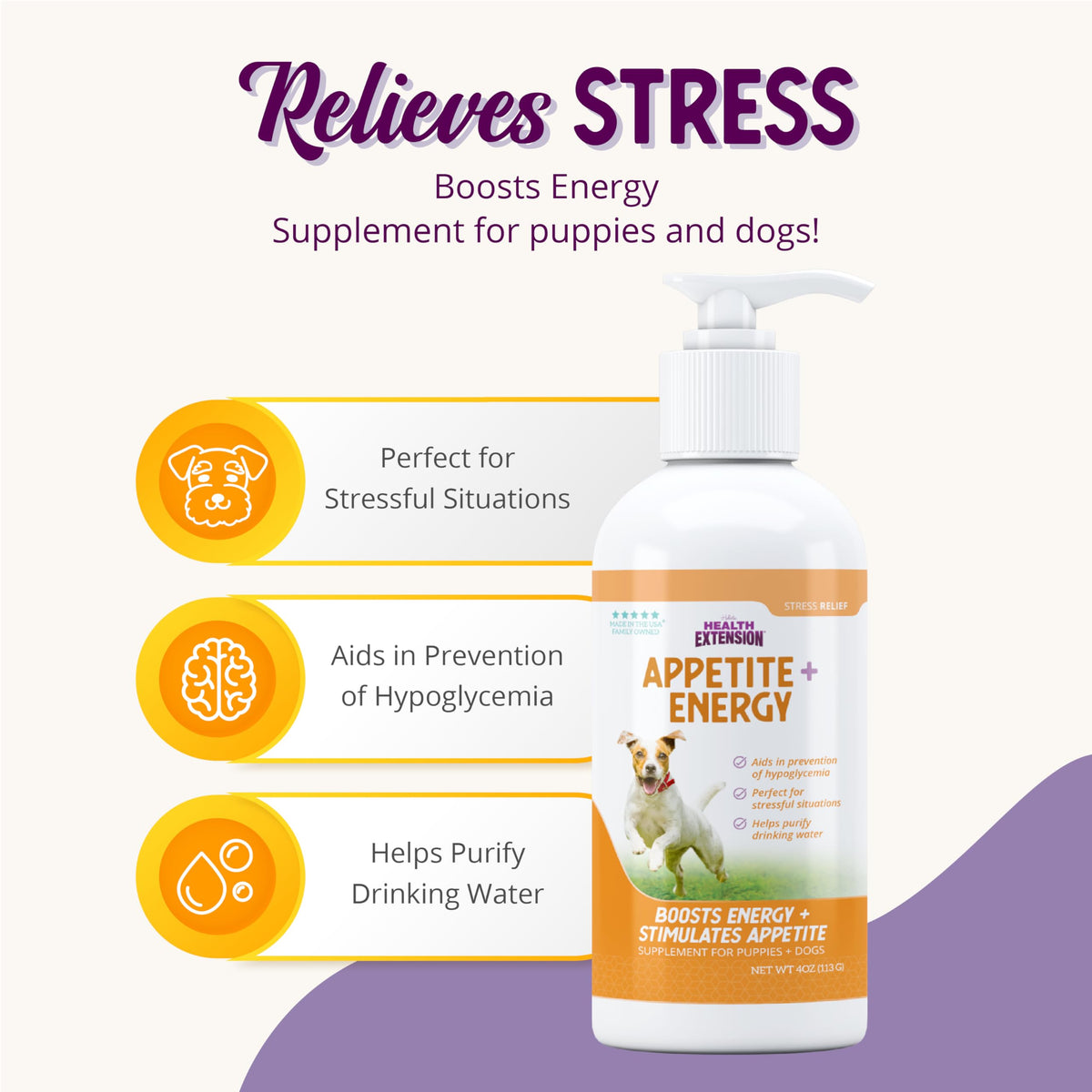 Stress Relief Supplement for Dogs, 8oz R4281