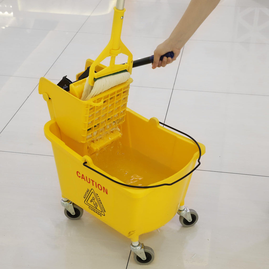 Commercial Mop Bucket with Side Press Wringer on Wheels S39706