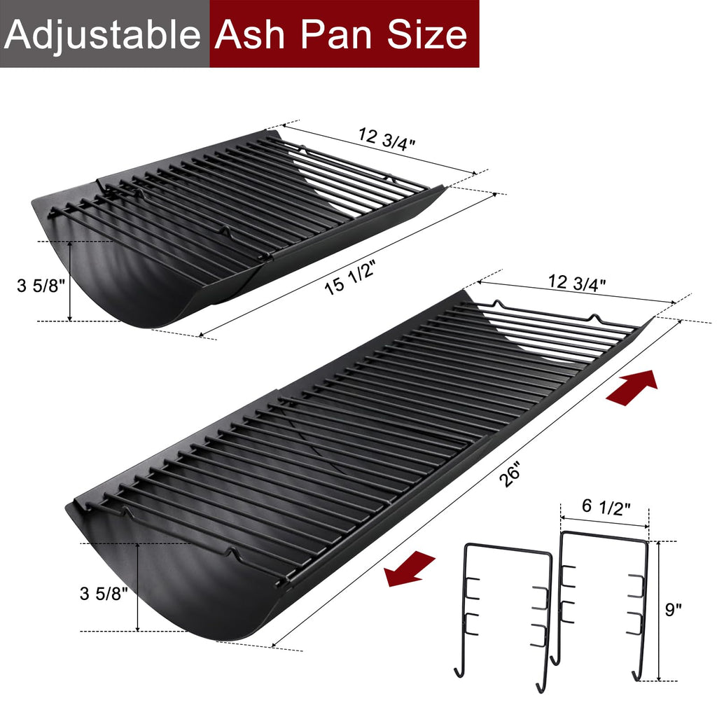 Adjustable Ash Pan Drip Pan with 2pcs Grate Hangers X37059