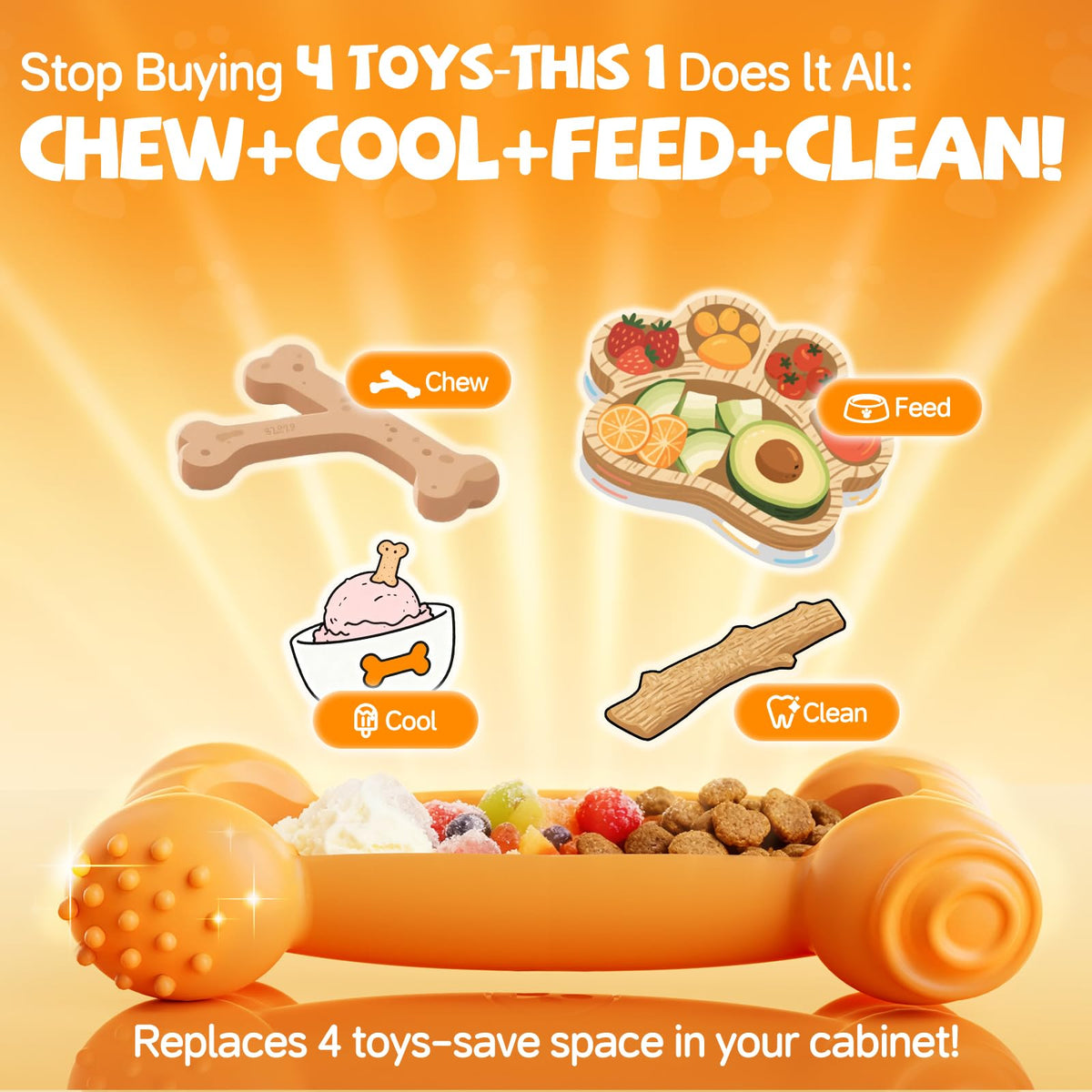2-Pack Slow Feeder Chew Toy H4563