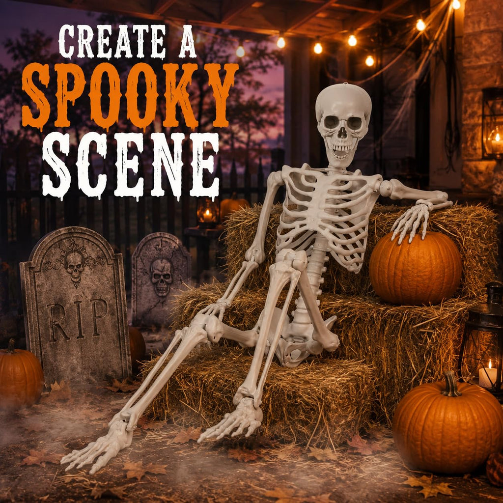 5.4ft/165cm White Posable Life Size Skeleton D91087