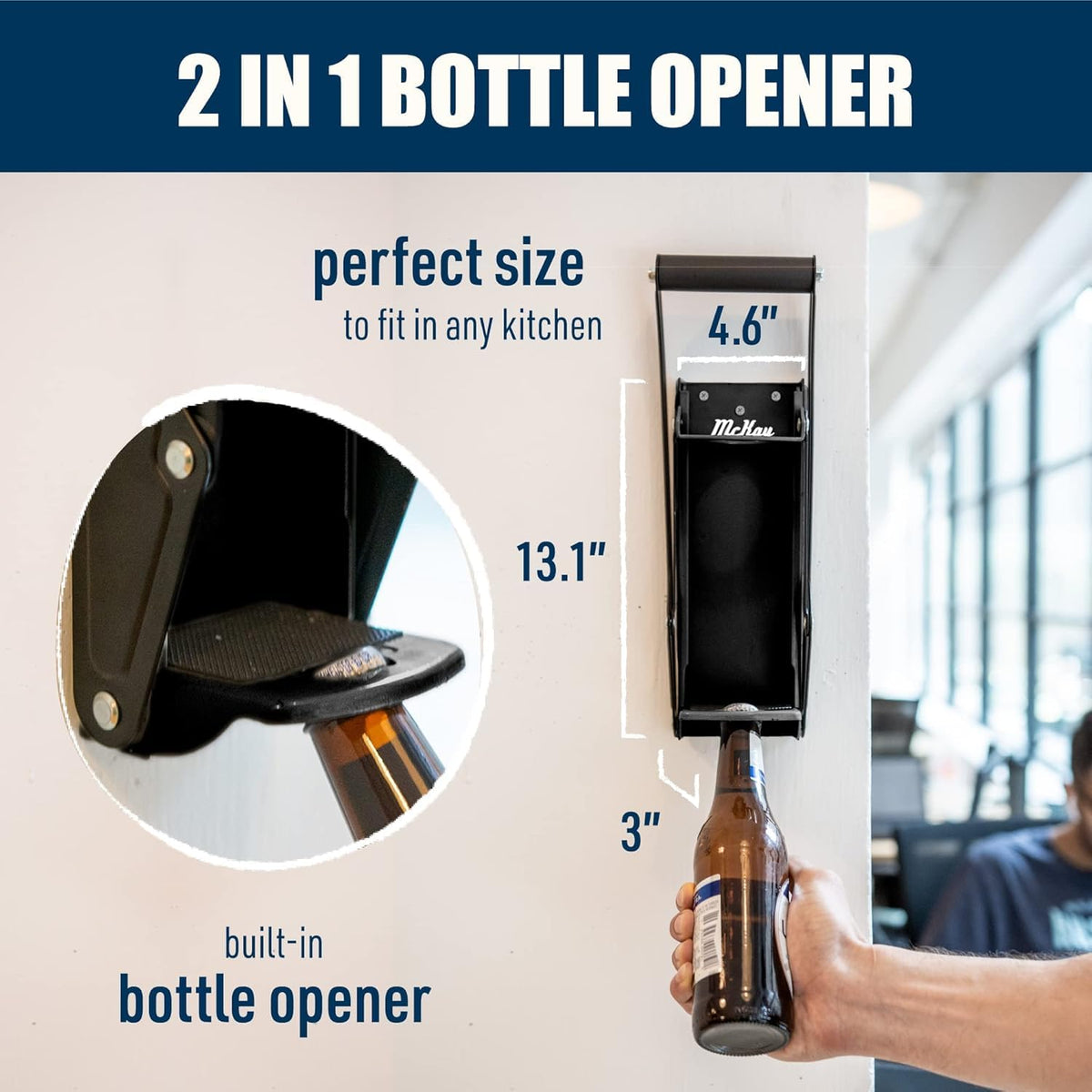 16 oz Heavy Duty Wall Mounted Aluminum Can Crusher with Bottle Opener D496697
