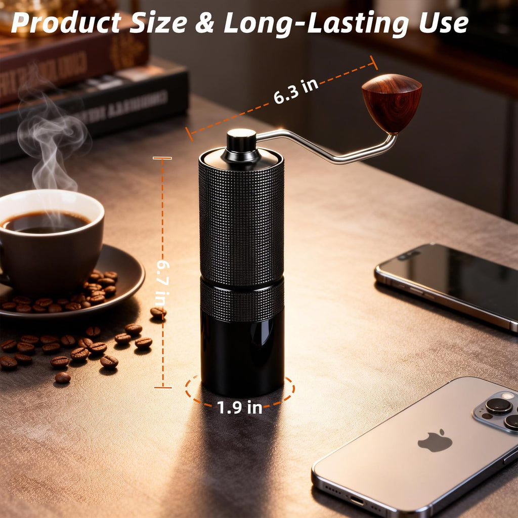 Manual Stainless Steel Conical Burr Coffee Grinder 20g Capacity U16065