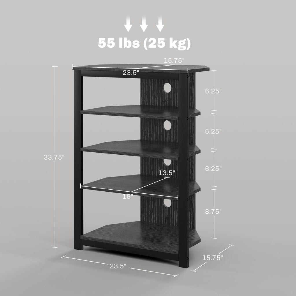Black 4-Tier Media Stand H4271